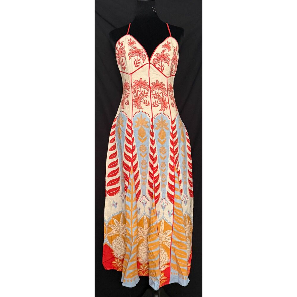 #232 - NWT Anthropologie x Farm Rio Sleeveless V-Neck A-Line Maxi Dress - SP